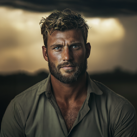 Erik - a game ranger character from Breaking open the Sky - MM Romance Novel by Andrew Brown